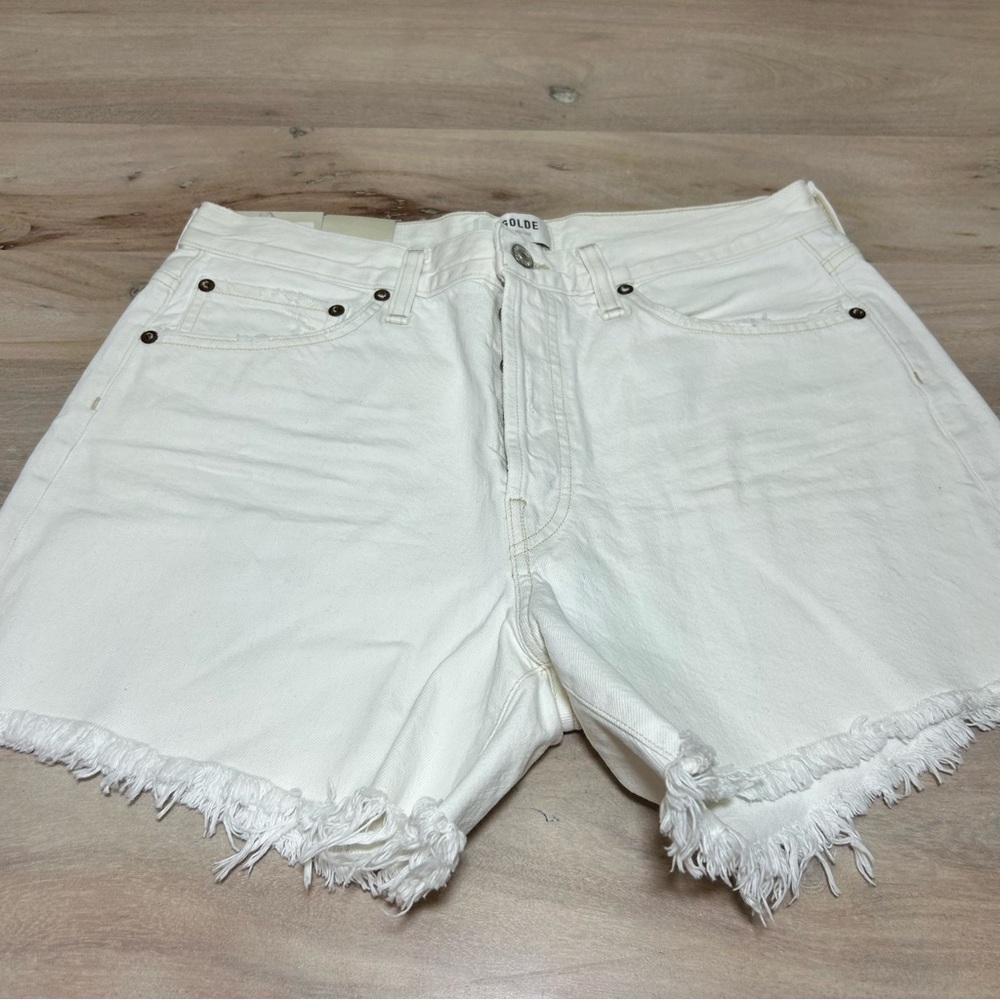 Agolde White Jean Shorts